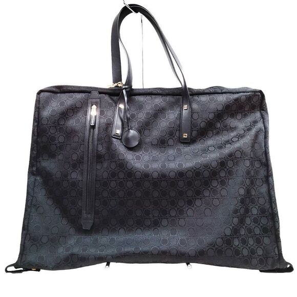 Salvatore Ferragamo Gancini Canvas Garment Bag Black Travel